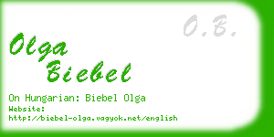 olga biebel business card
